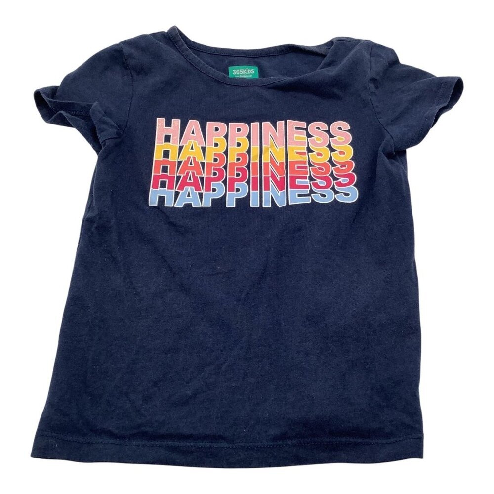 365Kids From Garanimals T-Shirt Girls 5 Blue Short Sleeve Crew Neck Graphic Tee‎